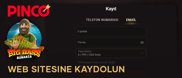 Big Bass Bonanza oynamadan önce Pinco Casino'da bir hesap oluşturun.
